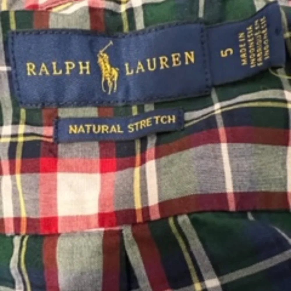 Ralph Lauren size 5 plaid 100% cotton shirt